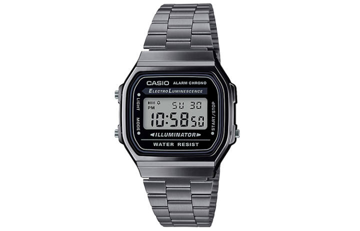 CASIO CASIO VINTAGE A168 Small Silver Block Quartz Movement Stainless Steel Strap Watch Men's Watches