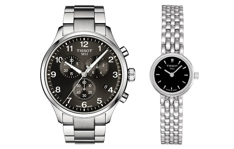 TISSOT Soko Collection Quartz Movement Unisex Watch 19.5mm Black Dial Steel Watch Case Steel Strap
