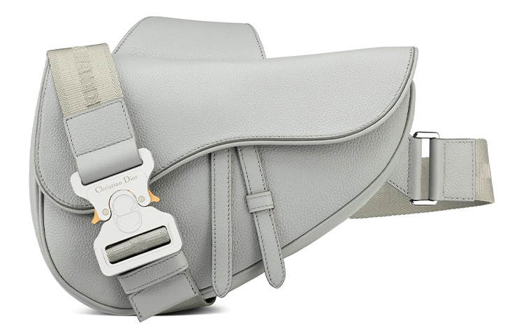 DIOR Saddle Grained Calfskin Saddle Bag, Sling Bag, Shoulder Bag, Crossbody Bag Men's Gray