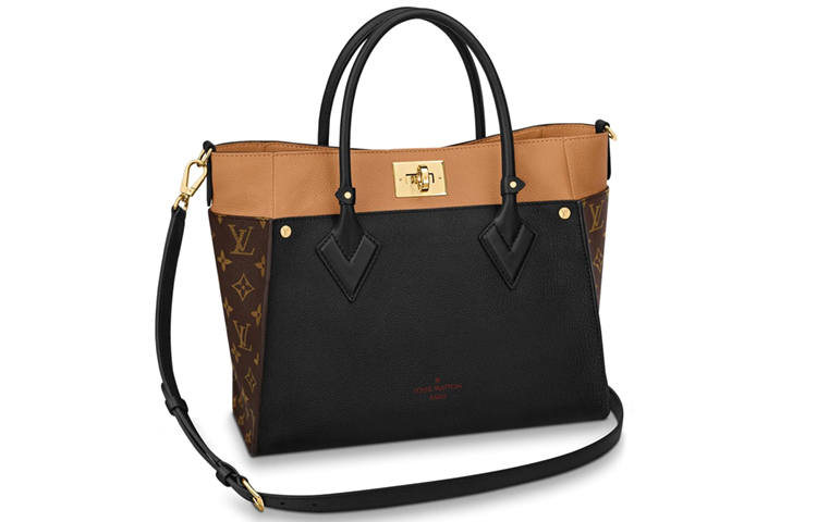 LOUIS VUITTON On My Side Coated Canvas With Leather Trim Shoulder Bag, Crossbody Bag, Handbag Regular Women's Black