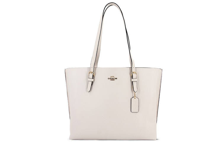 COACH Mollie Leather Tote Bag, Shopping Bag, Handbag, Shoulder Bag 34 Women's White