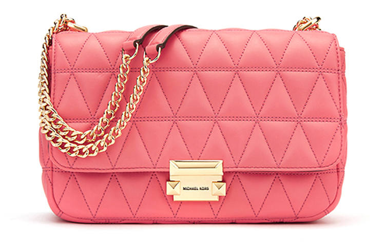 MICHAEL KORS Sloan Sheepskin Crossbody Bag, Shoulder Bag Large Women's Rose Tea Powder