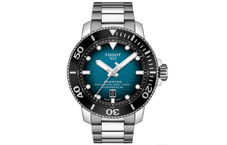 TISSOT Starfish Collection Automatic Mechanical Movement 600m Waterproof Men's Watches Watch 46mm Blue Dial