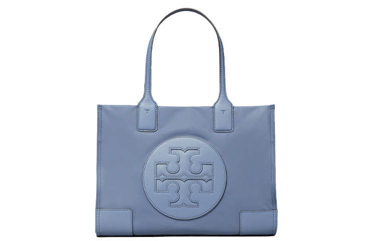 TORY BURCH Ella Nylon Fabric With PVC Tote Bag, Shopping Bag, Handbag, Crossbody Bag Mini Women's Blue