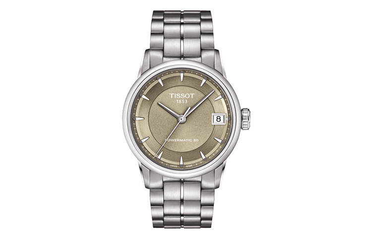 TISSOT Luxury Collection Automatic Mechanical Movement 50m Waterproof Women's Watch 33mm Coffee Watch Dial