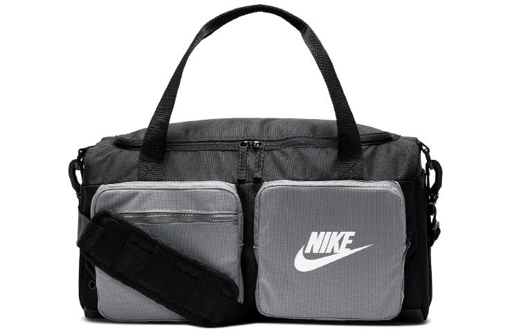 Nike Nike Sports Polyester Gym Bag, Hand Crossbody Bag, Travel Bag Regular Unisex Black Gray