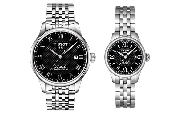 TISSOT Le Locle Collection Automatic Mechanical Movement Unisex Watch 39.3mm Black Dial Steel Strap