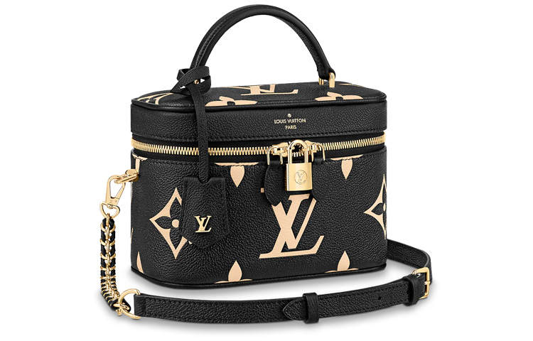 LOUIS VUITTON Vanity Grain Cow Leather Crossbody Bag, One Shoulder Handbag Regular Women's Black