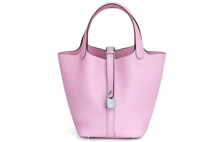 HERMES Picotin Lock Clemence Cow Leather Basket Bag, Bucket Bag, Handbag Women's X9 Mallow Purple