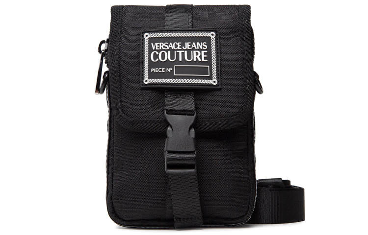 VERSACE JEANS COUTURE Fabric One Shoulder Camera Bag, Crossbody Bag Regular Men's Black