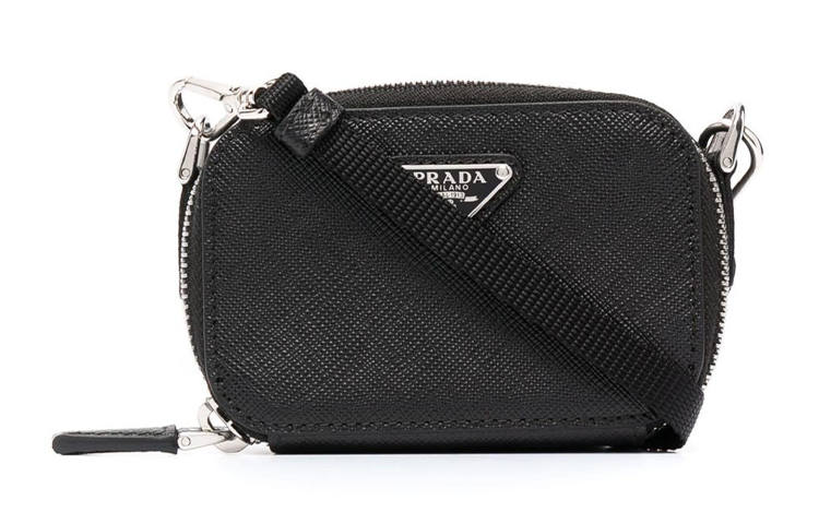 PRADA PRADA Saffiano Leather Shoulder Bag, Crossbody Bag Mini Unisex Black