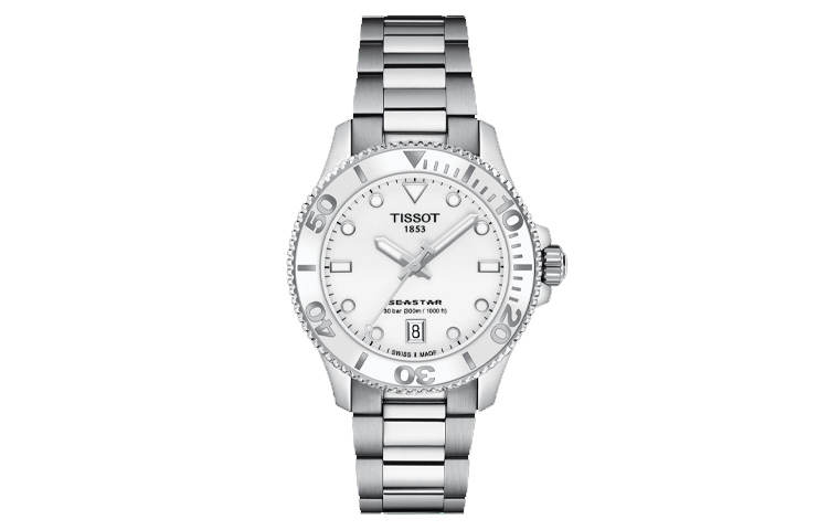 TISSOT Starfish Collection Quartz Movement Unisex Watch 36mm White Dial Stainless Steel Case