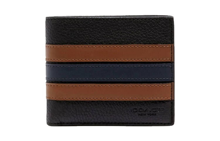 COACH 3 IN 1 Wallet Leather Wallet Men's Black & Brown