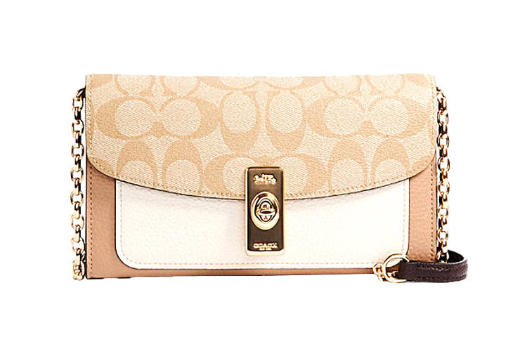COACH COACH Female Lane 20 Small Monogram Messenger Bag Khaki White