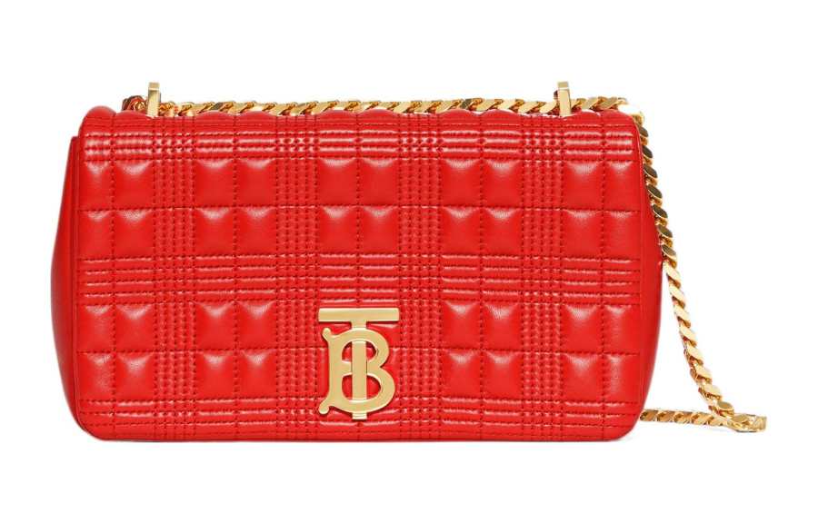 Burberry Lola Bag Quilting Lambskin Crossbody Bag, Shoulder Bag Women's Red