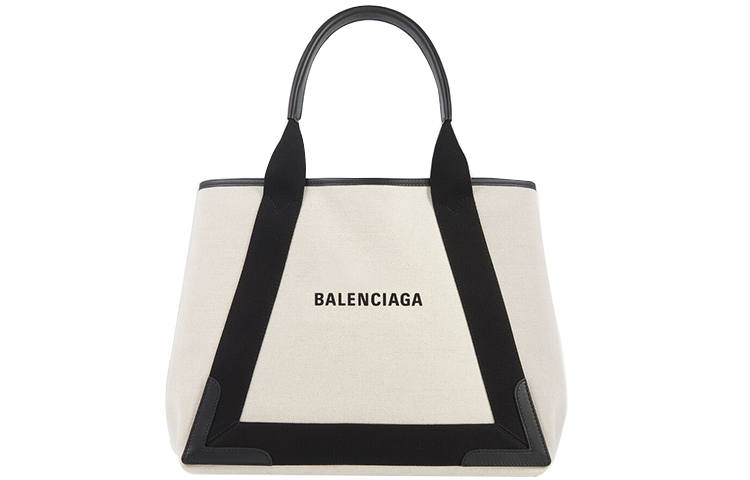 Balenciaga Canvas Bag, Handbag Medium Women's Ecru/Black