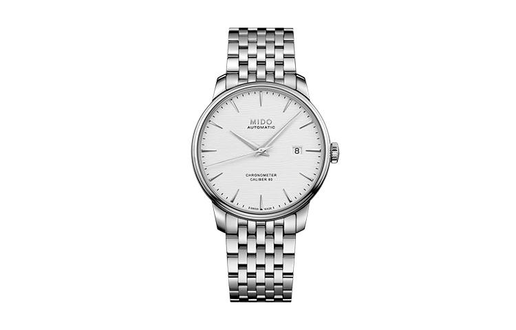 MIDO Baroncelli Automatic Mechanical Movement Men's Watches Watch 40mm White Dial Stainless Steel Case