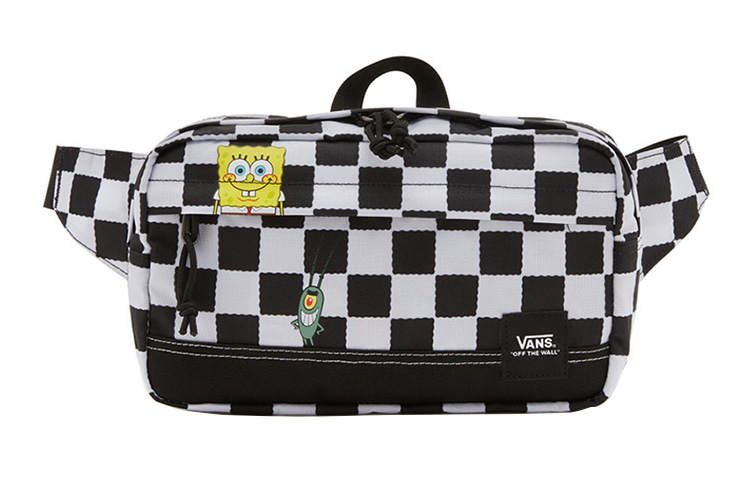 Vans SpongeBob, Collaboration Nylon Sling Bag, Fanny Pack Unisex Black White