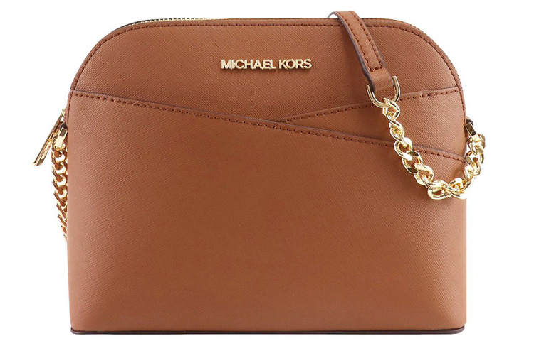 MICHAEL KORS Jet Set Travel Leather Dome Bag Crossbody Bag Women's Caramel Brown