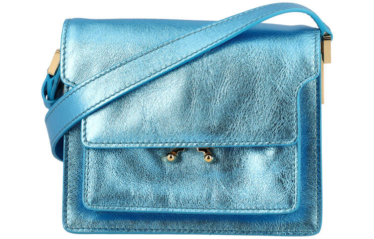 MARNI Leather Shoulder Bag, Crossbody Bag Women's Blue
