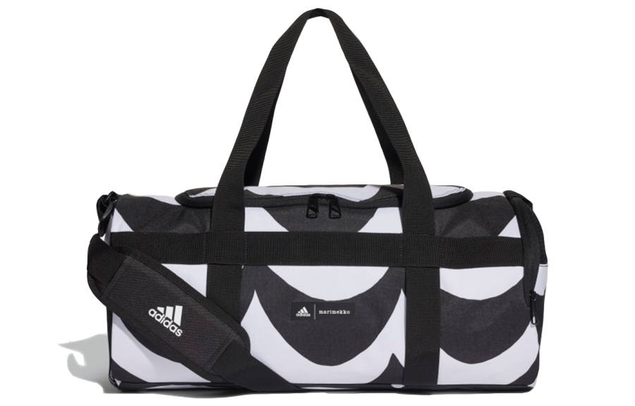 Adidas Adidas Recycled Polyester Plain Weave Fabric Handbag Travel Bag Small Unisex Black