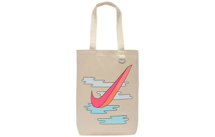 Nike Nike Heritage Print Cotton Tote Bag, Shopping Bag, Shoulder Bag Unisex Beige