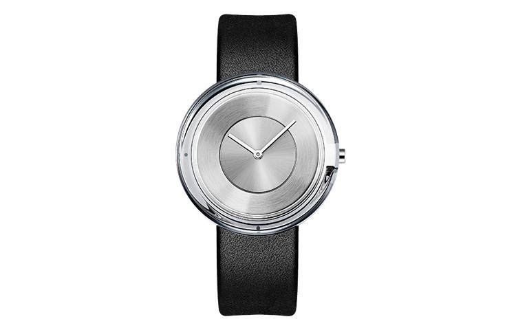 ISSEY MIYAKE Quartz Movement Genuine Leather Strap Watch 39mm Unisex Silver Dial NYAH001Y
