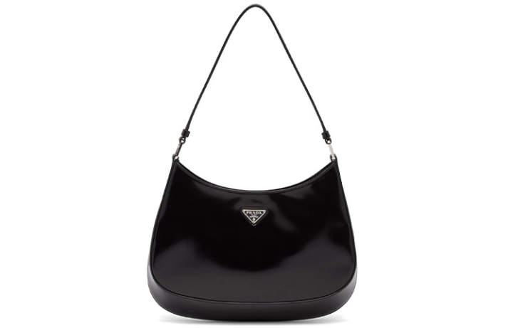 PRADA PRADA Cleo Leather Shoulder Bag, HOBO Bag, Handbag Medium Women's Black
