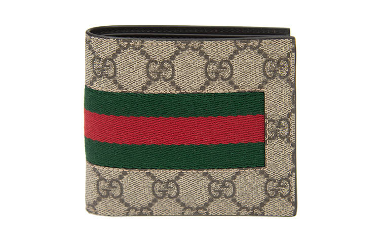 GUCCI GG Supreme Canvas With Leather Wallet Unisex Beige