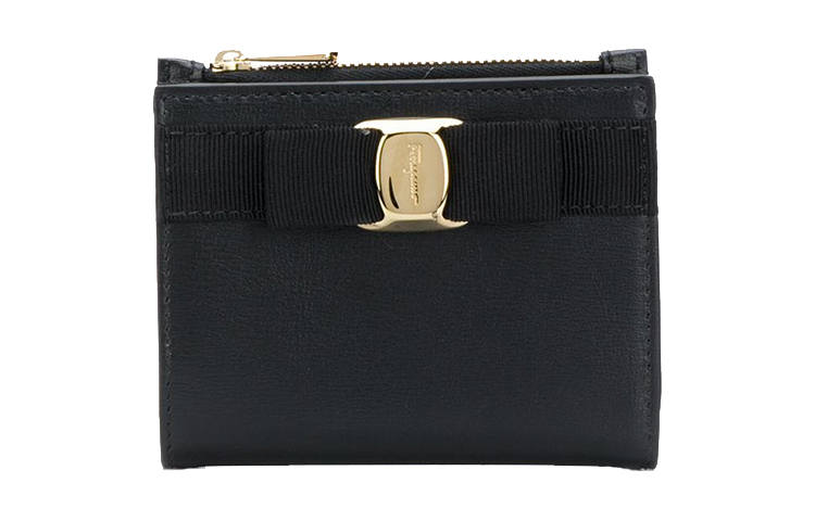 FERRAGAMO Cow Leather Wallet Women's Black