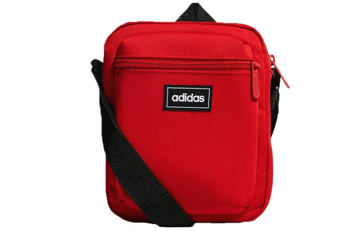 Adidas Adidas Recycled Polyester Plain Weave Fabric Crossbody Bag, Shoulder Bag Regular Unisex Red