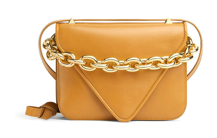 Bottega Veneta Shiny Leather Envelope Shoulder Bag Women's Brown