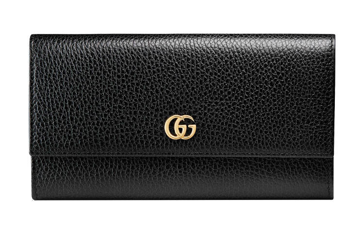 GUCCI Marmont Leather Wallet Regular Women's Black