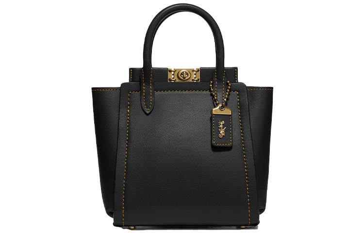 COACH Troupe Leather Shoulder Bag, Crossbody Bag, Tote Bag, Shopping Bag, Handbag Mini Women's Black
