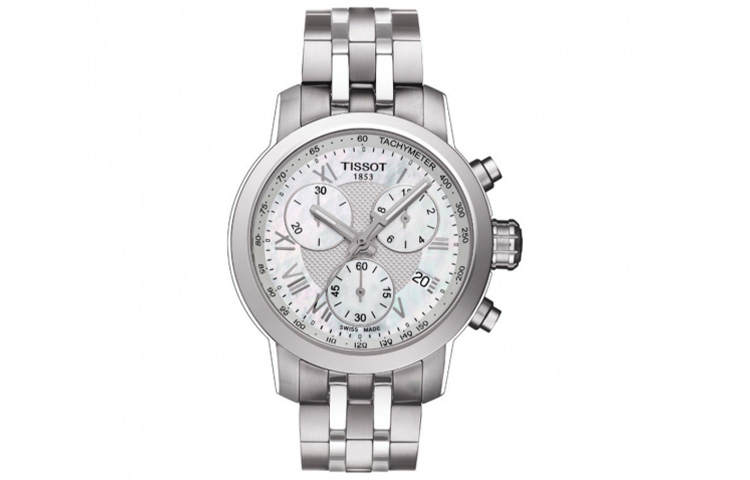 TISSOT PRC 200 Collection Quartz Movement Women's Watch 34mm White Dial Stainless Steel Watchband