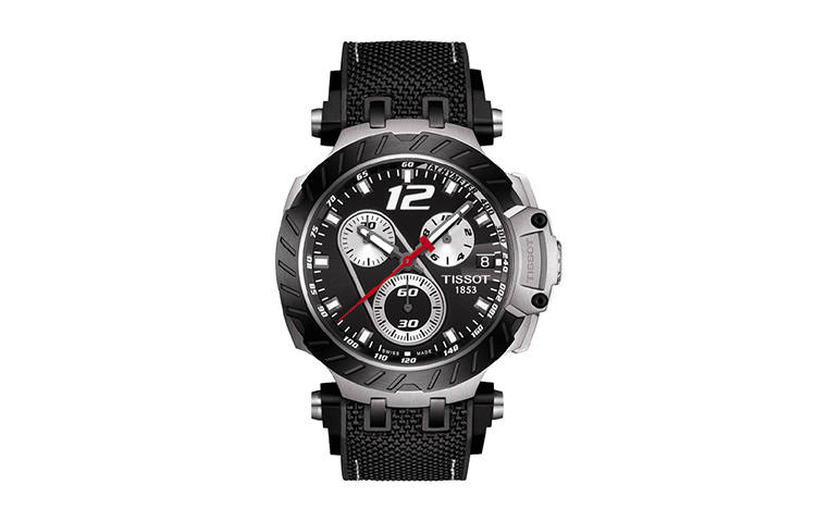 TISSOT Race Collection Quartz Movement Men's Watches Watch 43mm Black Dial Stainless Steel Case Rubber Strap