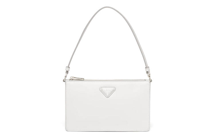 PRADA PRADA Shiny Leather Handbag Mini Women's White
