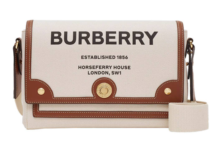 Burberry Burberry Horseferry Print Canvas Note Crossbody Bag Natural/Tan