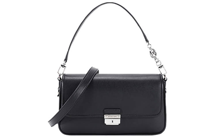 MICHAEL KORS Bradshaw Leather Baguette Shoulder Bag, Crossbody Bag, Shoulder Bag Small Women's Black