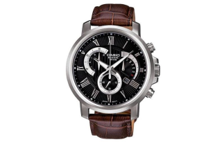 CASIO STANDARD Quartz Movement Leather Strap Watch Men's Watches Black Dial