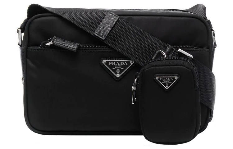 PRADA Re Nylon With Saffiano Leather Trim Crossbody Bags Women's Black