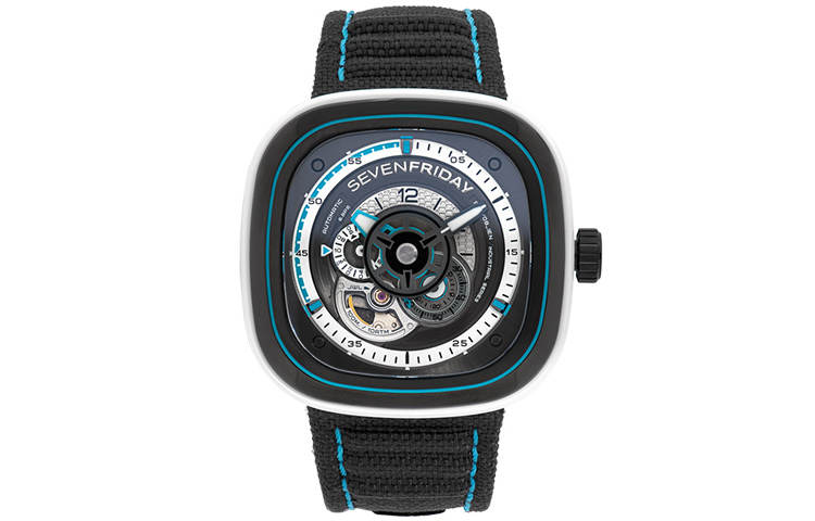 SEVENFRIDAY P Automatic Mechanical Movement Men's Watches Watch 47.6mm Black Dial Stainless Steel Case
