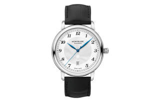 MONTBLANC Automatic Mechanical Movement Men's Watches Watch 42mm White Dial Stainless Steel Case Leather Strap