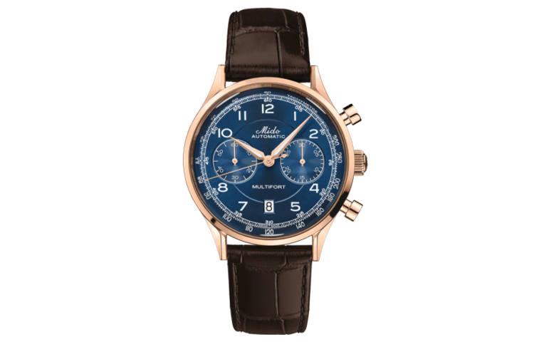 MIDO MIDO Helm Automatic Mechanical Movement Men's Watches Watch 42mm Blue Dial Leather Strap