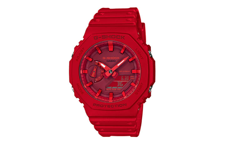 CASIO CASIO Men Liquid Crystal/Analog Dual Display Series Red Watch GA-2100-4APR