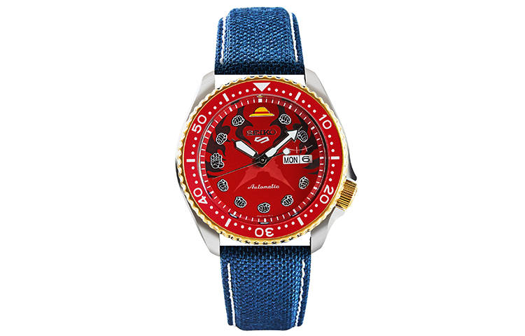 SEIKO Mechanical Movement Leather Strap Watch Men's Watches Red Watch Dial
