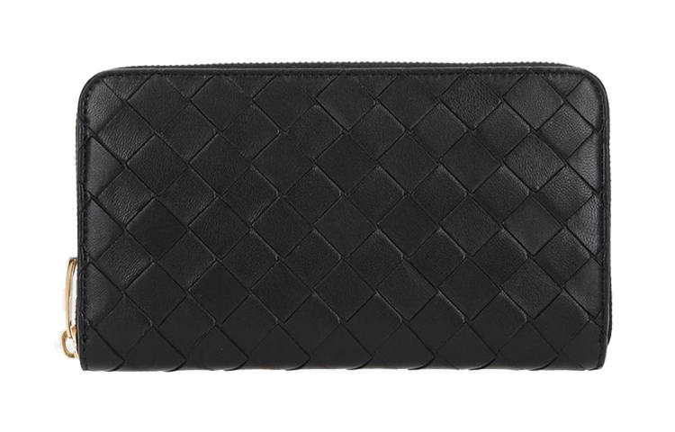 Bottega Veneta Woven Leather Clutch Wallet Women's Black