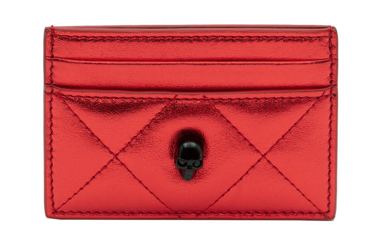 Alexander McQueen Cow Leather Card Holder Women's Red