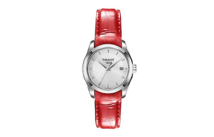 TISSOT Kutu Collection Quartz Movement 100m Waterproof Women's Watch 32mm Silver Dial Stainless Steel Case