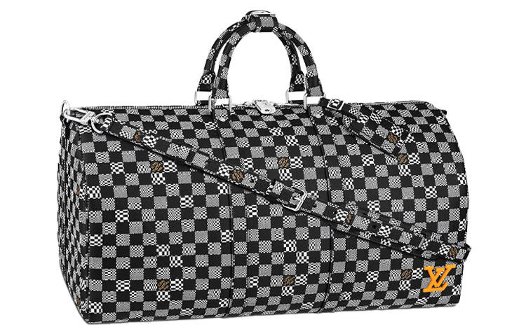 LOUIS VUITTON Keepall Coated Canvas Handbag, Travel Bag Men's